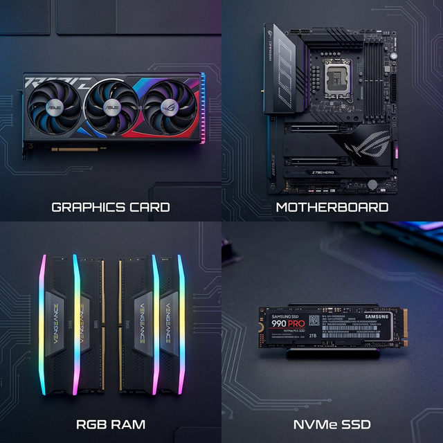 Componentes tecnológicos organizados